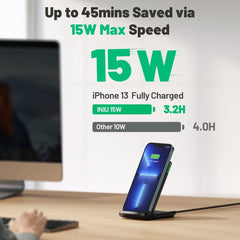 INIU I211 15W Qi-Certified Wireless Charger with Sleep-Friendly Adaptive Light