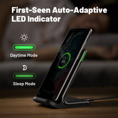 INIU I211 15W Qi-Certified Wireless Charger with Sleep-Friendly Adaptive Light