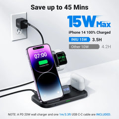 INIU I220 Qi-Certified 3 In 1 Fast Wireless Charger