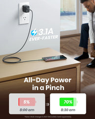 INIU D3C Anti-Rupture USB C Cable (6.6ft*2+1.6ft*1, 3-Pack)