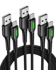 INIU D3C Anti-Rupture USB C Cable (6.6ft*2+1.6ft*1, 3-Pack)