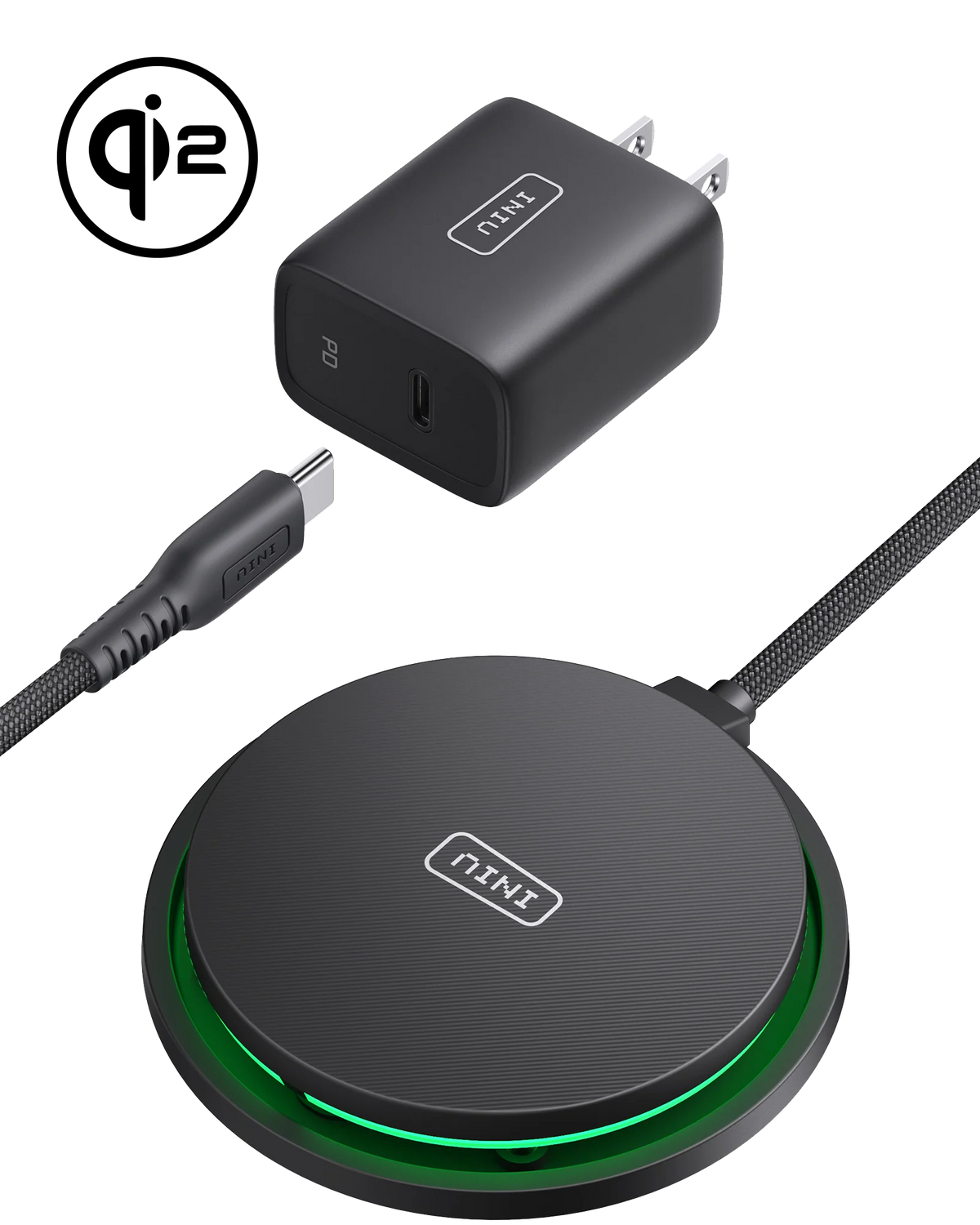 INIU SnapGo W11-E1 Qi2 15W Magnetic LED Wireless Charger