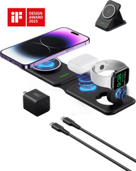 INIU SnapGo WI222 3 in 1 Wireless Charging Pad & Stand, 15W Magnetic Multifunction